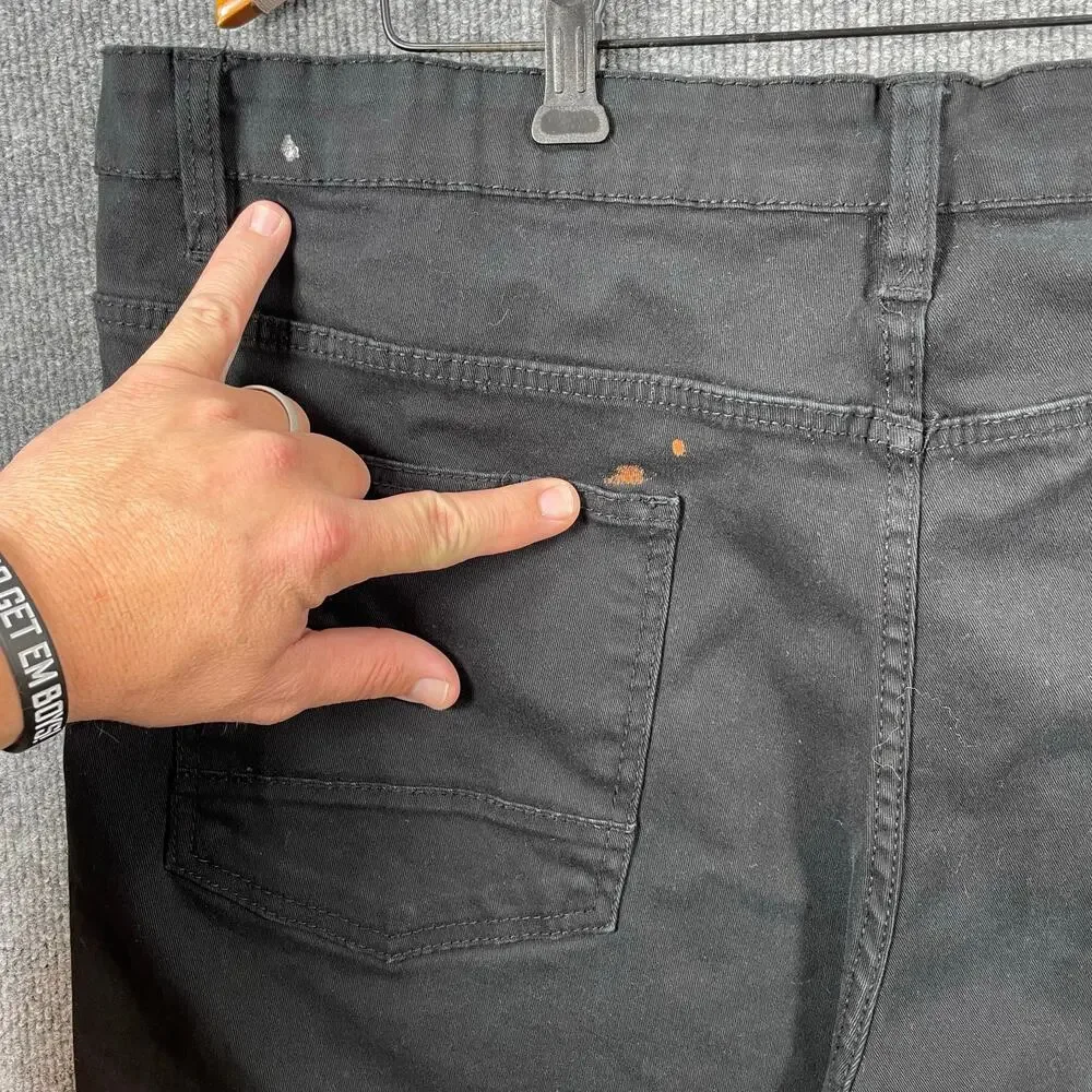 Southpole Stretch Biker Jeans Men's 44 (44X32) Black Destroyed Denim READ